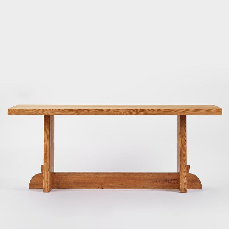 Axel Einar Hjorth, a stained pine "Lovö" dining table, Nordiska Kompaniet, 1930s.