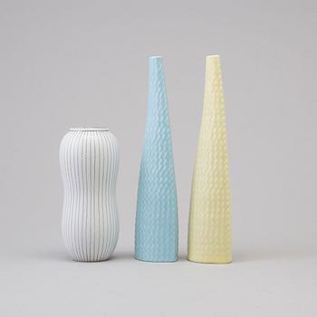 STIG LINDBERG, three stoneware vases from Gustavsberg.