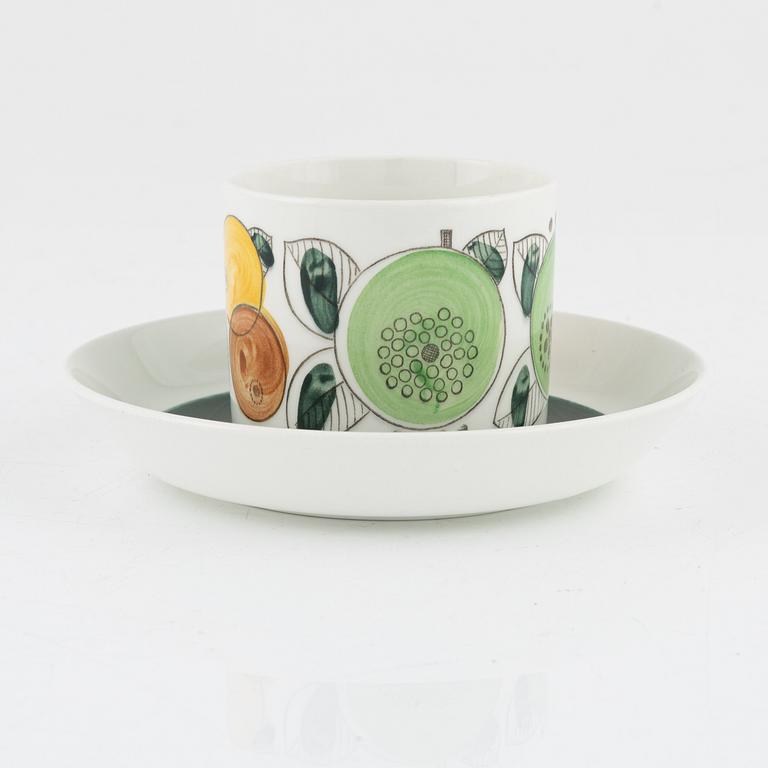 Hertha Bengtson, two 'Fructus' coffee cups with saucer, Rörstrand.