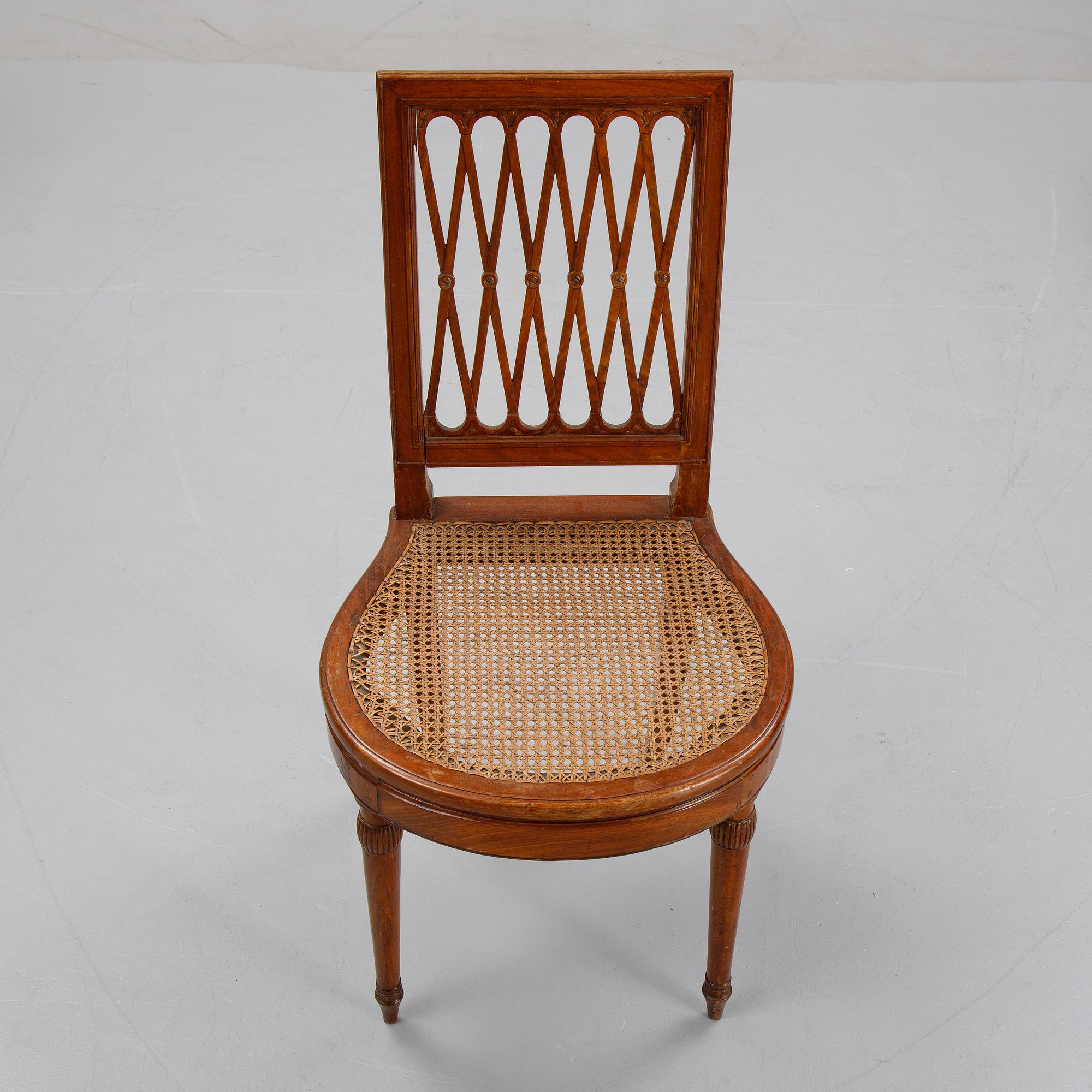 A set of four mahogany chairs, by Georges Jacob (Paris 1739-1814).