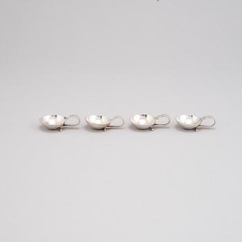 Four silver salt cellars from Georg Jensen.