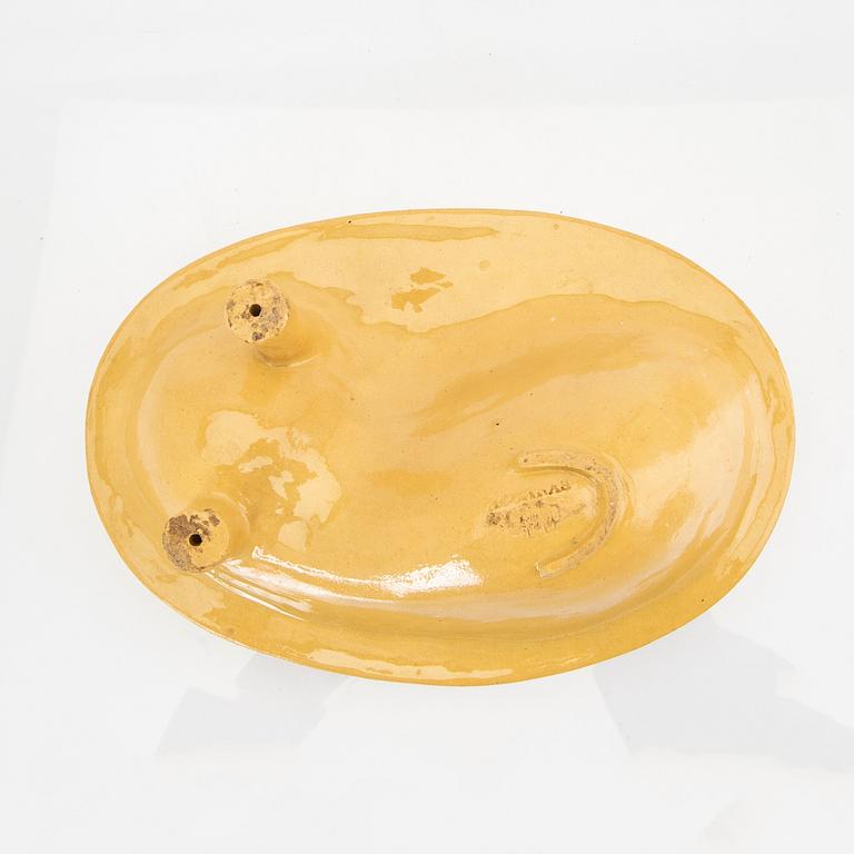 A set of five glazed earthenware moulds from Höganäs around 1900.