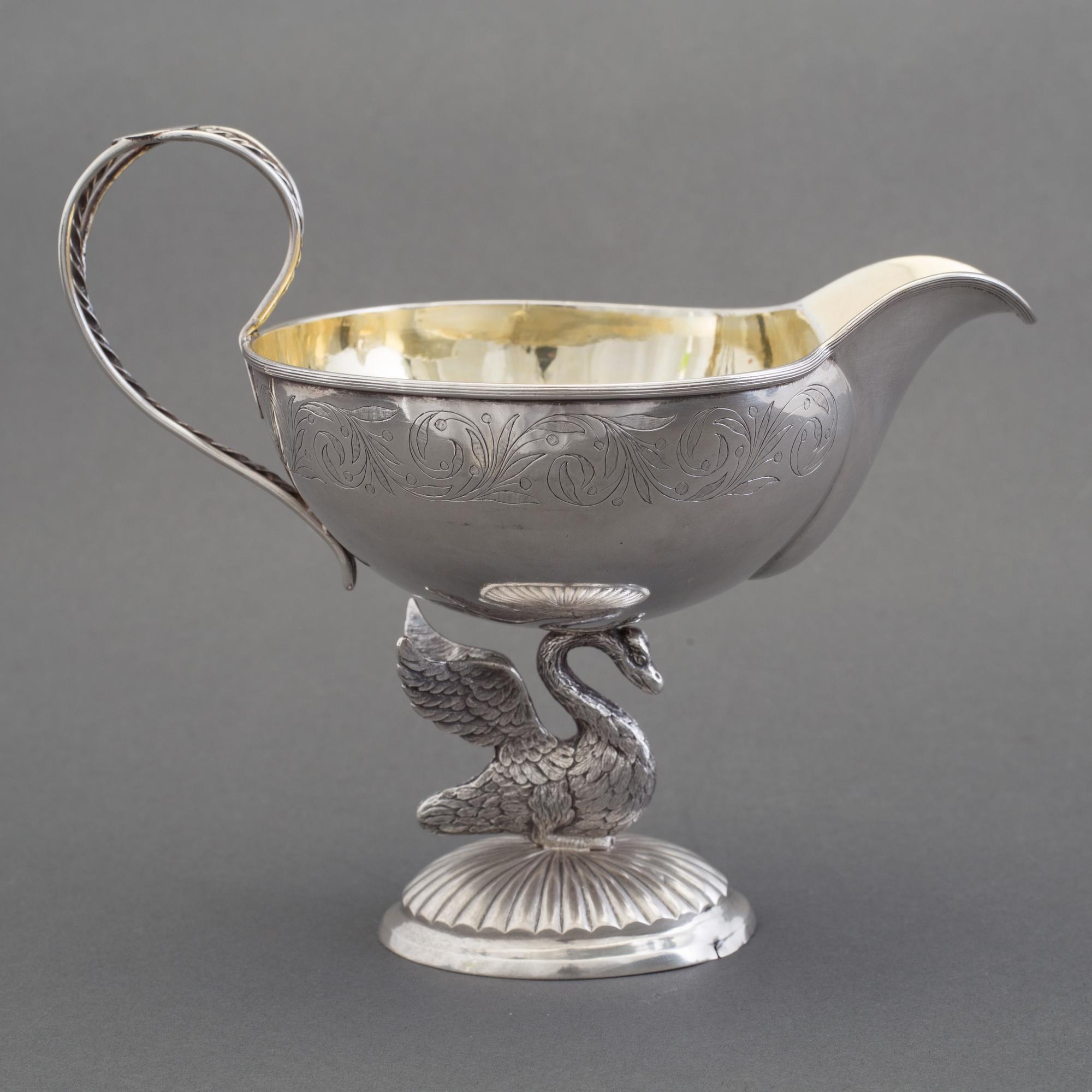 JONAS CARLSTRÖM, såssnipa, silver, Karl Johan, Stockholm (Carlström verksam 1812-25).