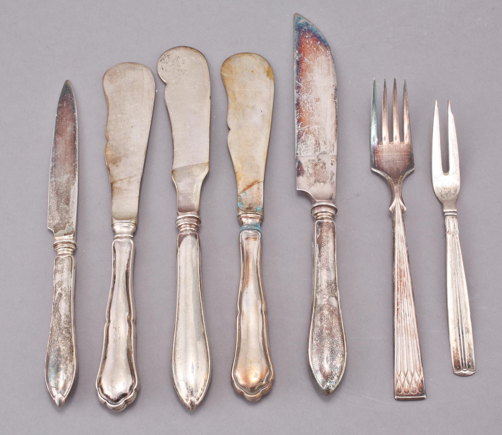 PARTI BESTICK, 27 delar, silver, 1800/1900-tal. Vikt ca 1180 gr.