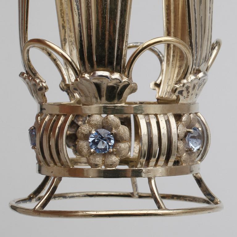 BRUDKRONA, förgyllt silver, K & E Carlson, Göteborg, 1948. Vikt ca 80g.