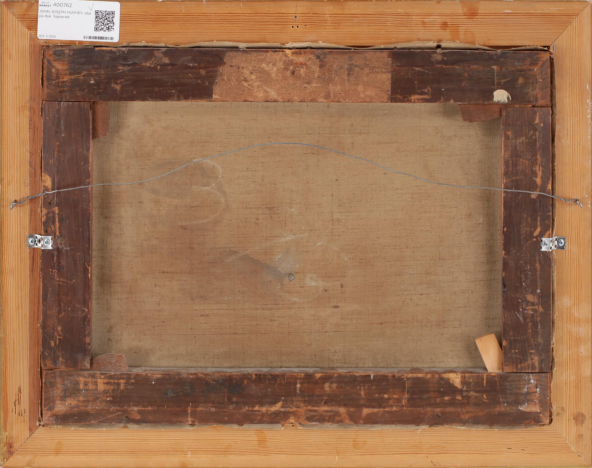 JOHN JOSEPH HUGHES, olja på duk. Signerad.