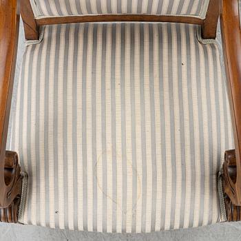 Karmstolar, ett par, Empire, 1800-talets första hälft.