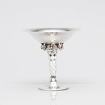 Georg Jensen, a sterling bowl on a stem, with grapes, Copenhagen 1945-77, design nr 263 A.