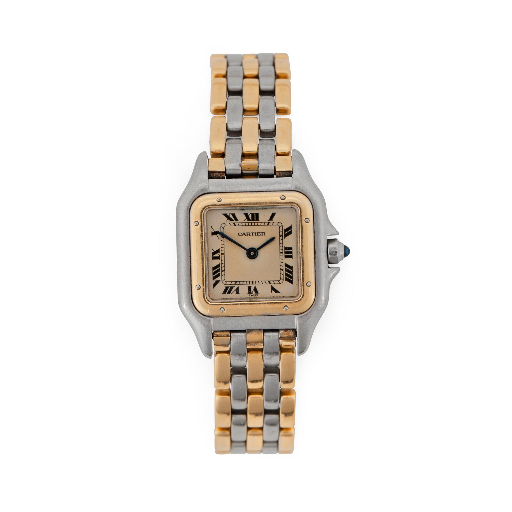 Cartier - Panthere. Steel / Gold. Quartz. 21x21mm. Box & Cert. 1987. Nr.66921037163.