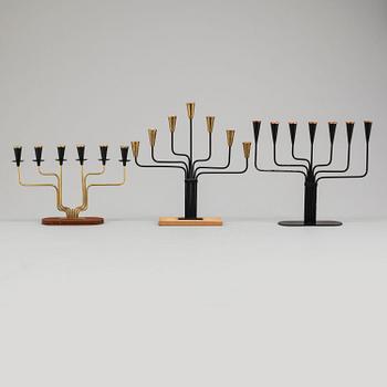 Thre second half of the 20th century candle holders by Gunnar Ander for Ystad Metall.