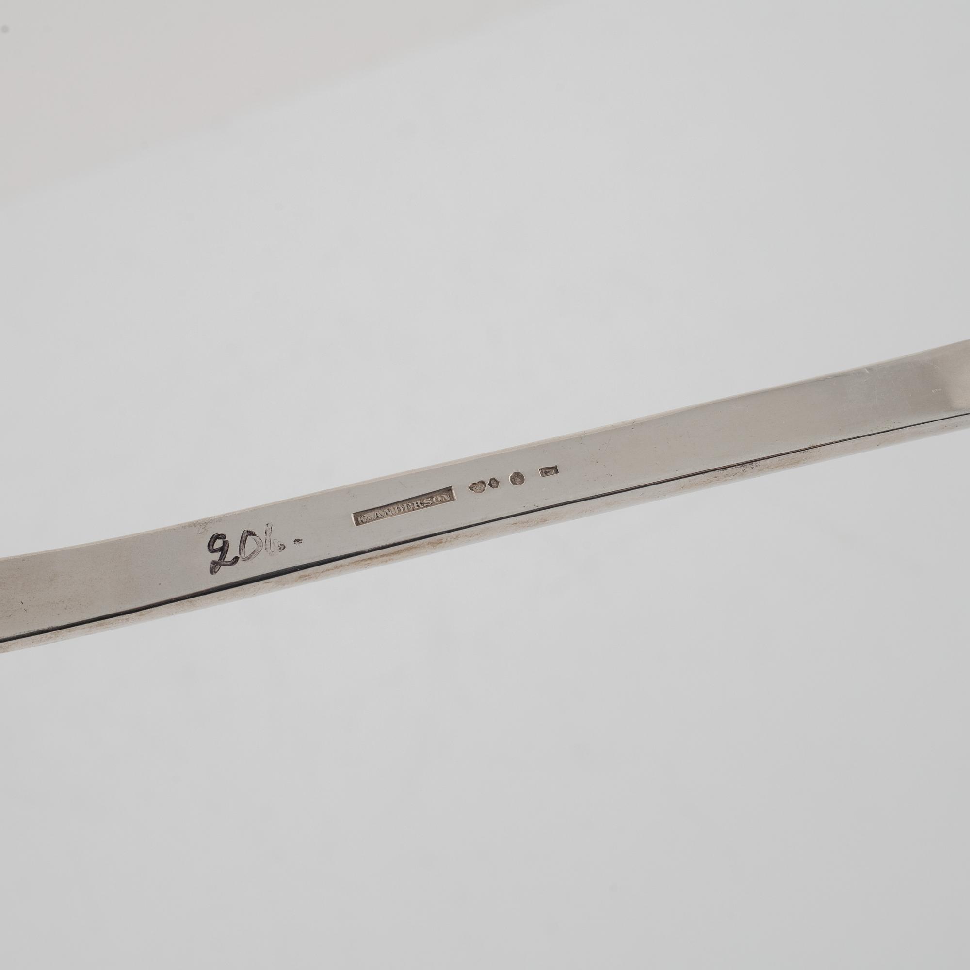 A Swedish Silver Ladle, mark of K Anderson, Stockholm 1919.