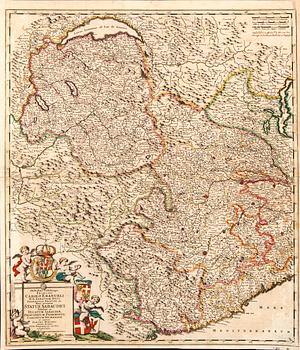 Frederik de Wit, map Savoy & Piemonte, hand colored copperengraving, Amsterdam 1680s.