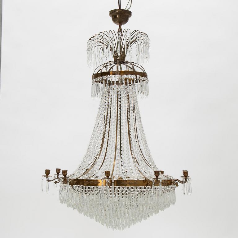 A ten-light Empire-style chandelier, 20th century.