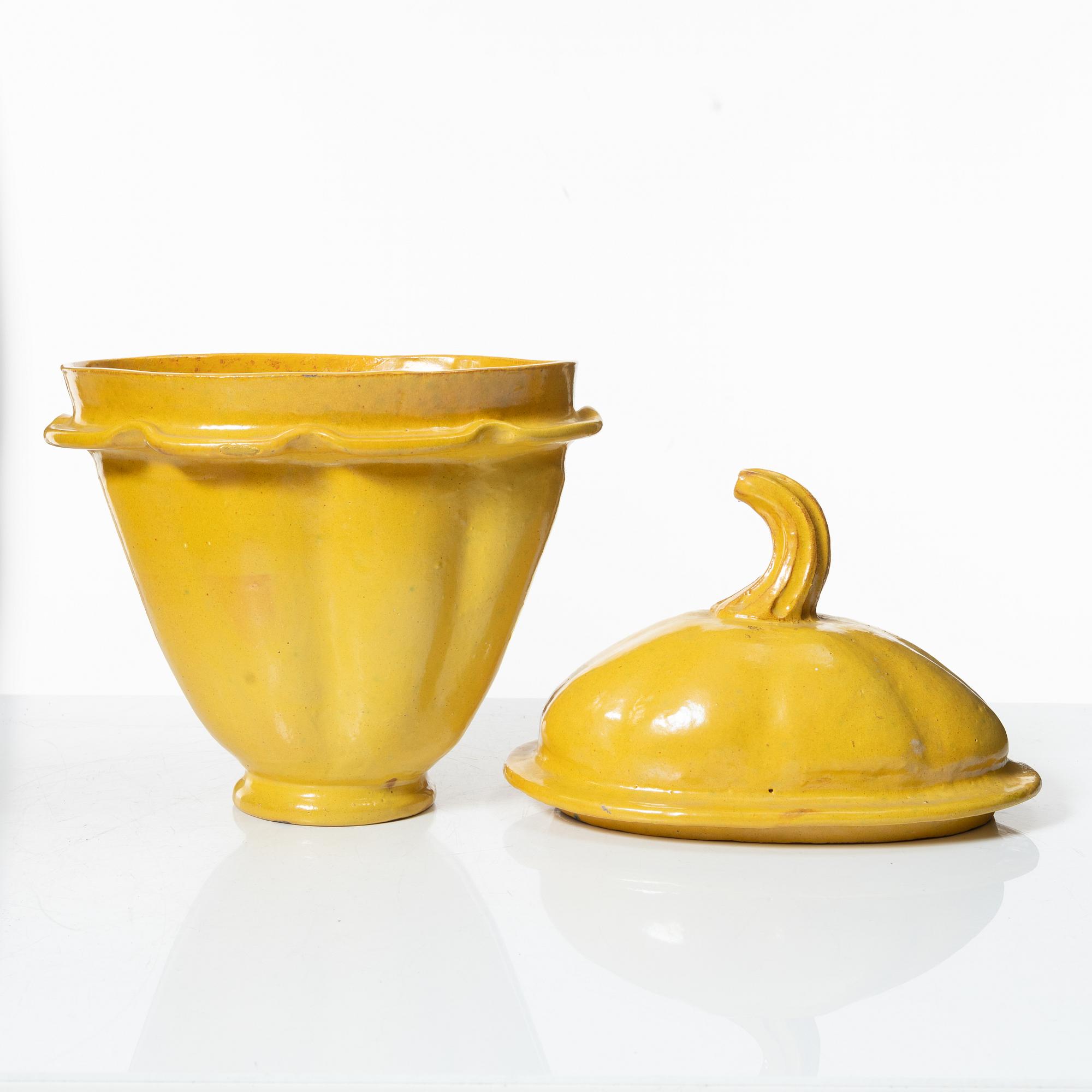 Allan Ebeling, skål med lock, och skålar, 2 st, glaserad keramik, Torshälla 1930-tal.