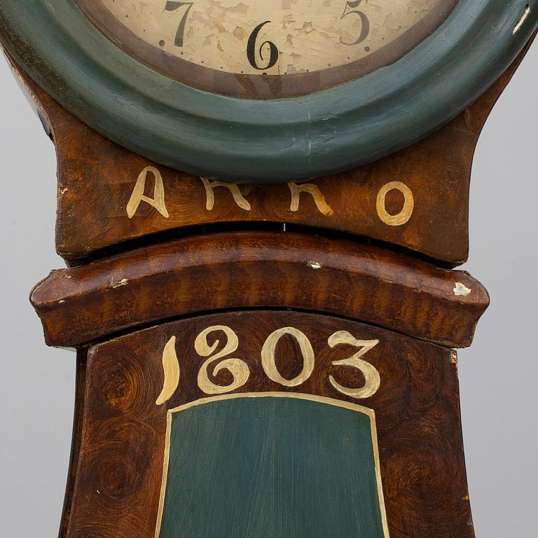 A Swedish longcase clock, early 19th century.