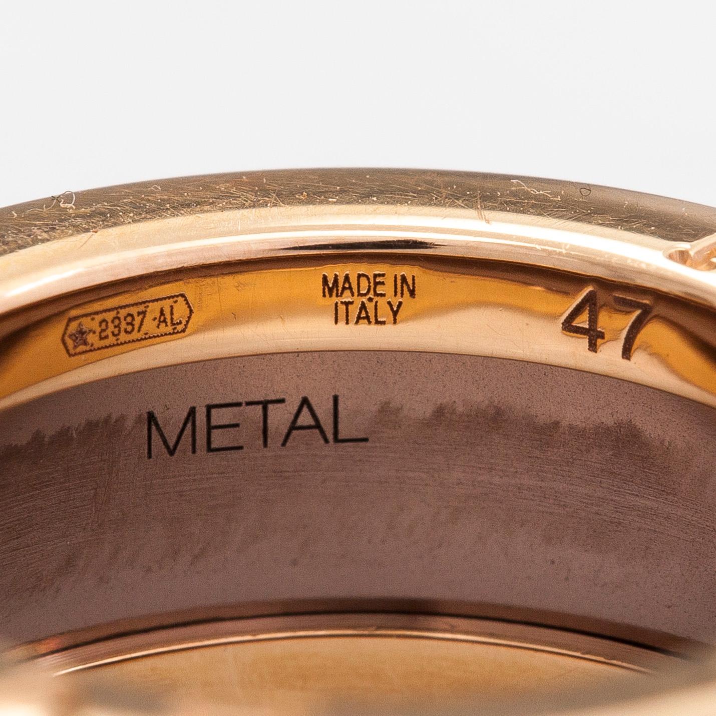 Bulgari, a "B.zero1" ring, 18K rose gold and bronze ceramic.
