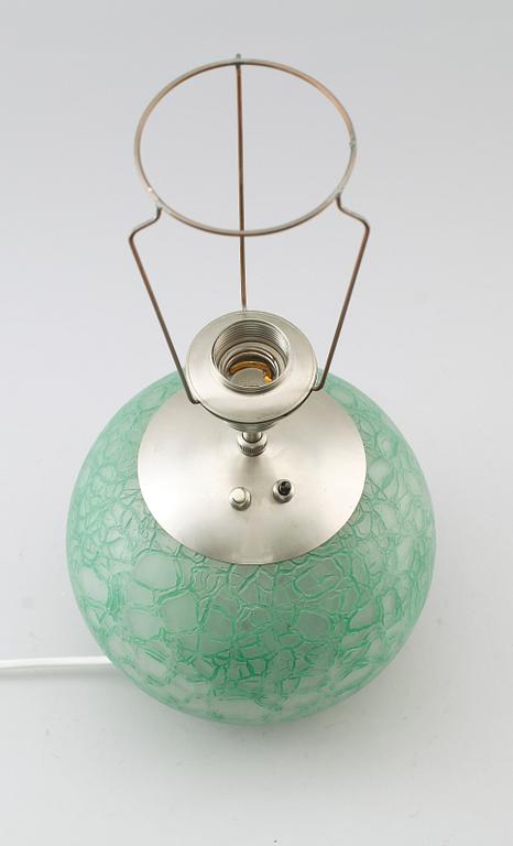 BORDSLAMPA, glas, 1900-talets mitt.