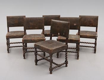 STOLAR, 6 st, barockstil, 1900-talets första hälft.