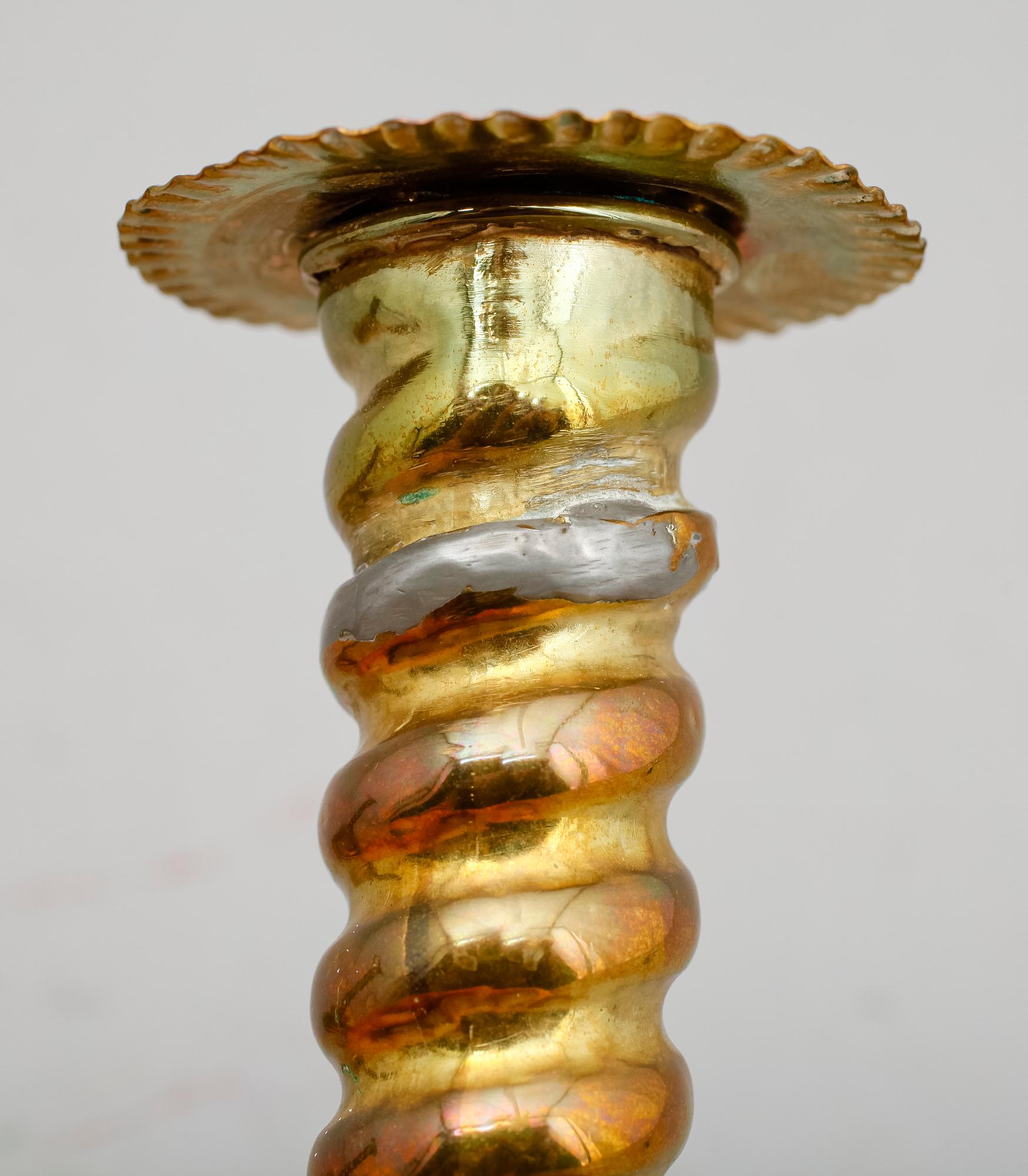 LJUSSTAKAR, 2 st, barockstil, 1800-tal.