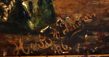 OKÄND KONSTNÄR, olja på pannå, bär otydl sign och dat -86, Holland.