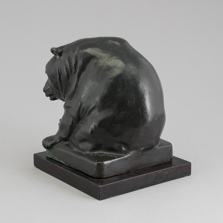 A bronze sculpture by Carl Fagerberg, signed. Herman Bergman.