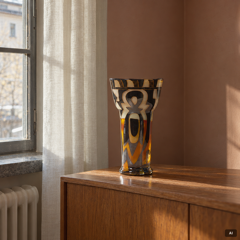 Eva Englund, a unique graal glass vase, Muraya 1990.