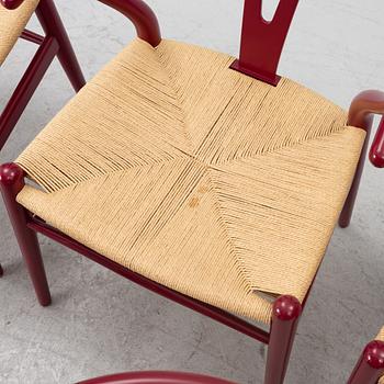 Hans J. Wegner, 6 chairs, model CH-24/"Wishbone Chair", Carl Hansen & Son, Denmark,