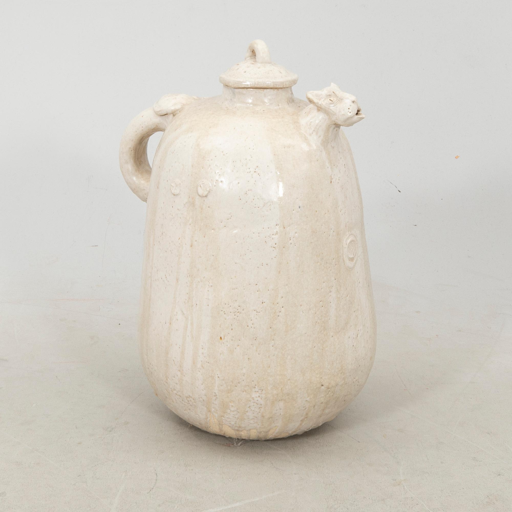 Gösta Grähs, signed stoneware teapot floor model own workshop.