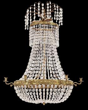 650. A Swedish Empire 1820/30's six-light chandelier.