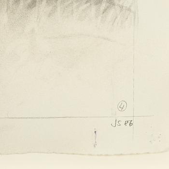 Jan Svenungsson, chalk drawing, signed and dated -86.
