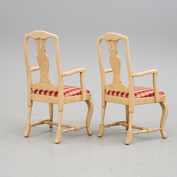 KARMSTOLAR, ett par, rokoko-stil, 1900-talets slut.