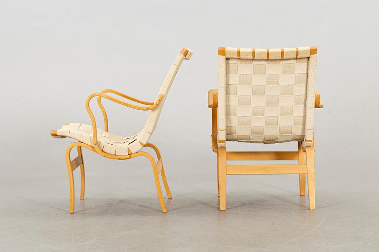 BRUNO MATHSSON, fåtöljer ett par "Eva, DUX.