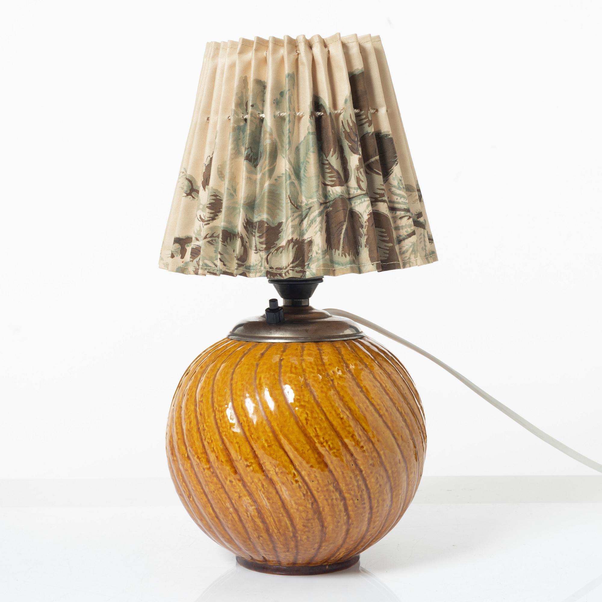 Gunnar Nylund, bordslampa, bordslampa, chamotterat stengods, Rörstrand.