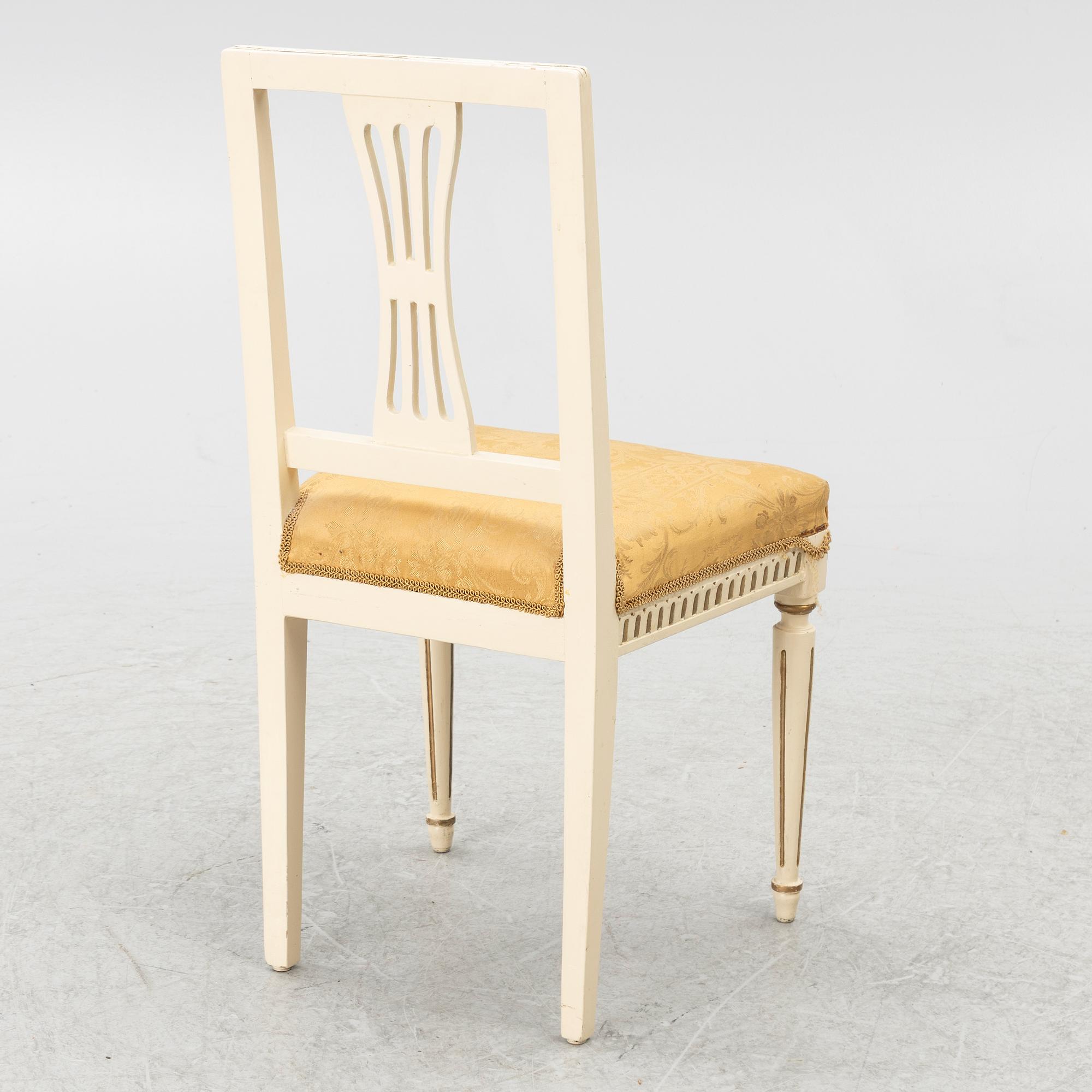 Four Gustavian chairs, Sweden, around 1800.