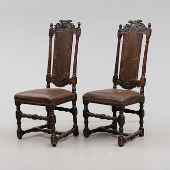 STOLAR, 1 par, barock, Sverige, 1700-tal.