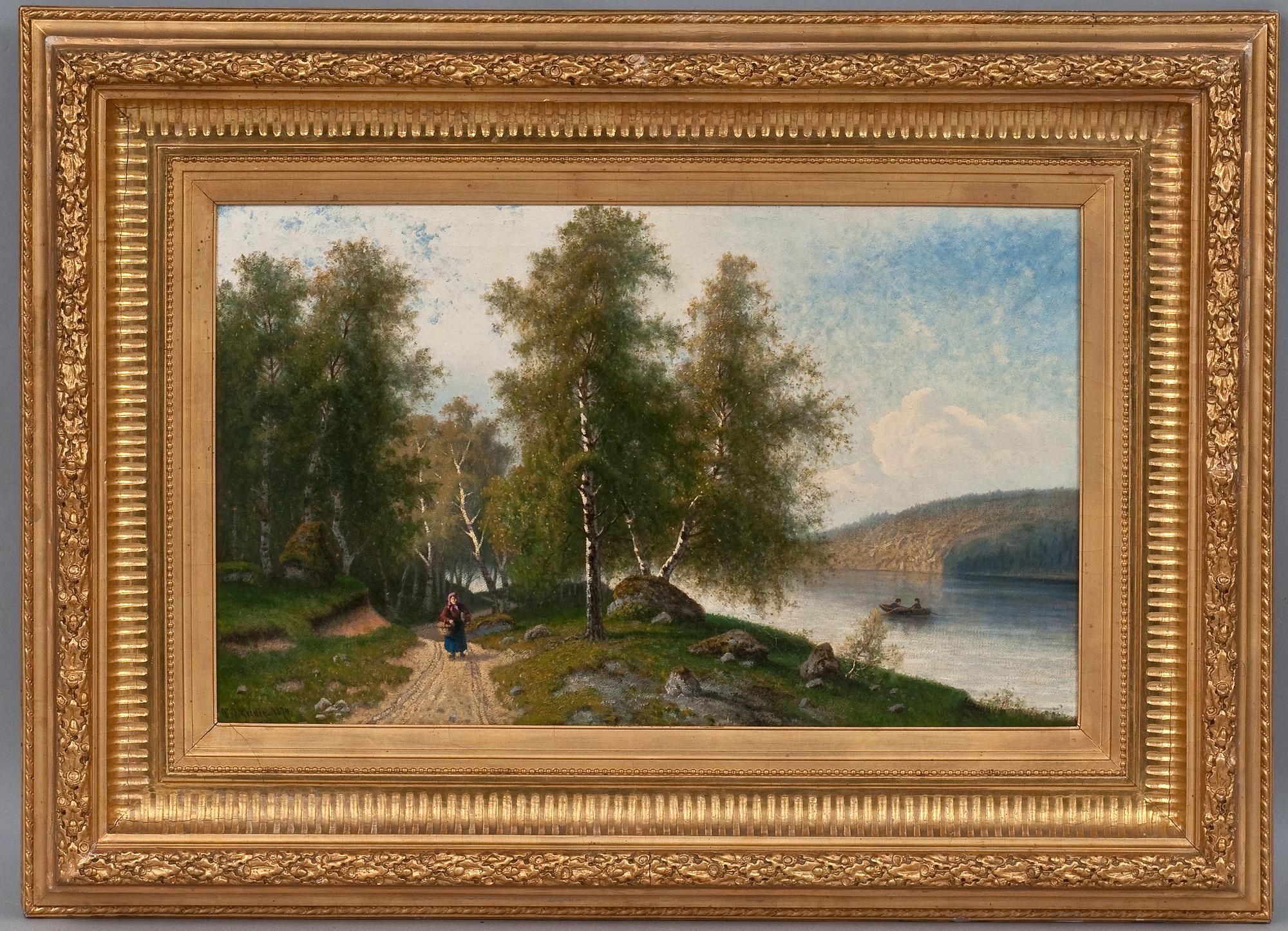 Julius Weidig, KESÄINEN KOIVIKKO JÄRVEN RANNALLA.