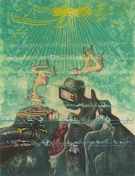 Roberto Matta, färgakvatint, 1974, signerad XXII/XXV.