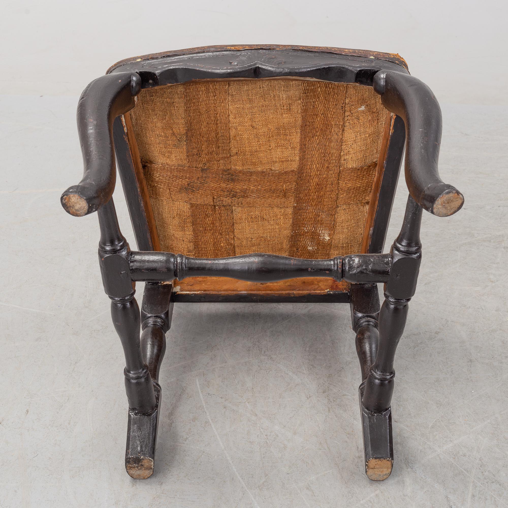 An 18th century rococo chair.