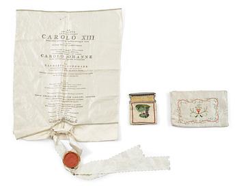 1125. TEXTILE ITEMS, 3 parts. Sweden around 1800 - the first half of the 19th century.