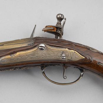 Flintlock pistols, a pair, signed Penterman, Utrecht, early 18th century.