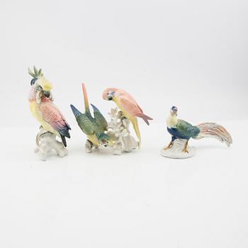 Figurines 3 pcs Rudolstadt Germany mid-20th century porcelain.