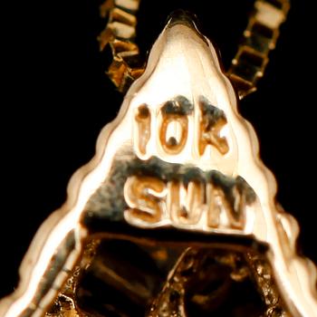 HÄNGE MED KEDJA, 10 k guld, med diamanter tot ca 1.10 ct.