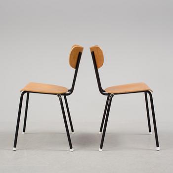 A set of six 20th century chairs.