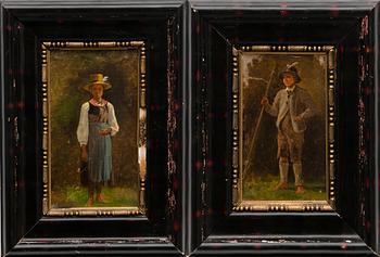 HJALMAR MUNSTERHJELM, attributed to, two oil paintings.