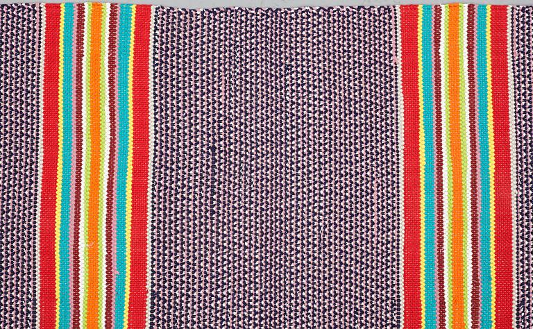 Jenny Mäkinen, Matto, a runner, "Jenny", a rag rug, ca 1120,5 x 71,5-74 cm, Finland the beginning of the 1970's.