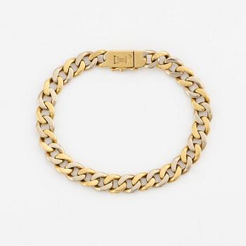 Bracelet 18K gold curb link, two-tone.