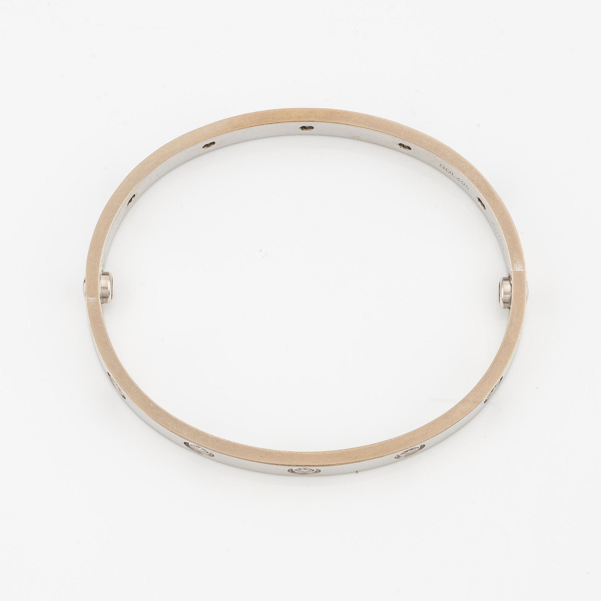 Cartier armband " Love" 18K vitguld med tio runda briljantslipade diamanter.