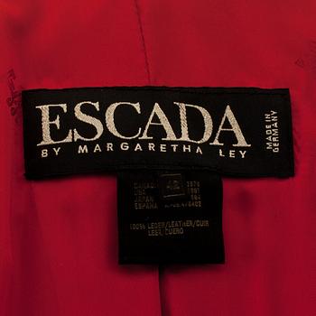 ESCADA, a black leather jacket.