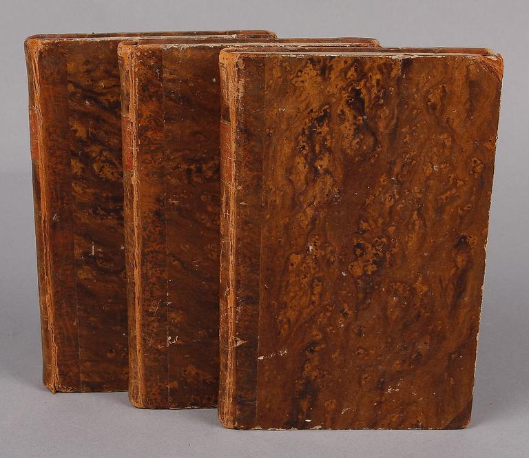 BOKVERK, vol I-III, "Resa från Lifland till Rom och Neapel" av August von Kotzebue, Stockholm 1805-06.