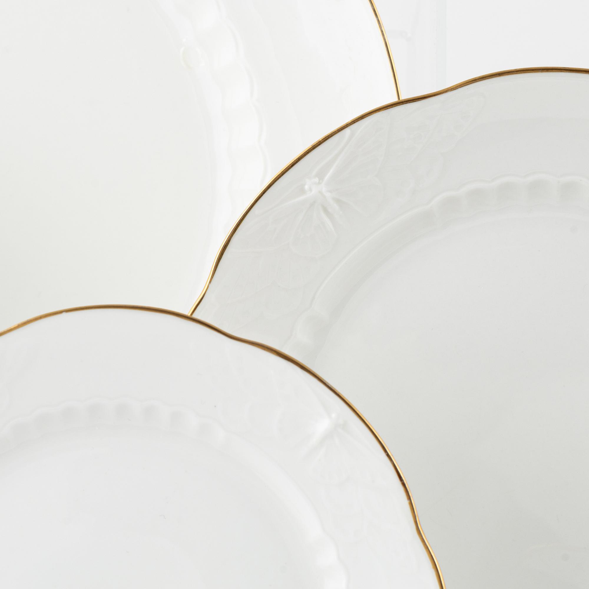 Alf Wallander, matservis, 102 delar, porslin, "Fjäril", Rörstrand, 1900-talets början.